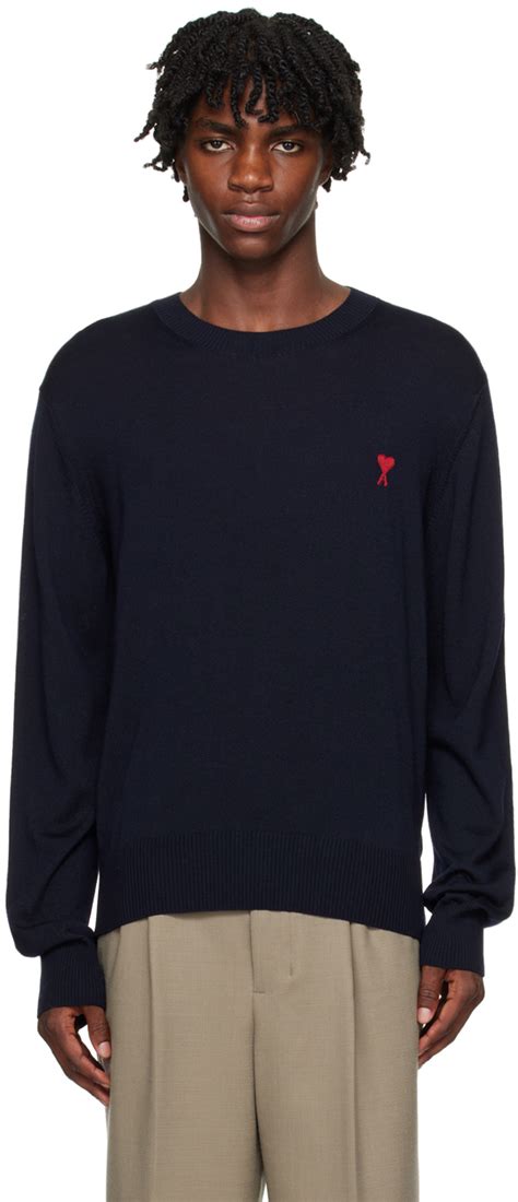 Navy Ami De C Ur Sweater By Ami Paris On Sale