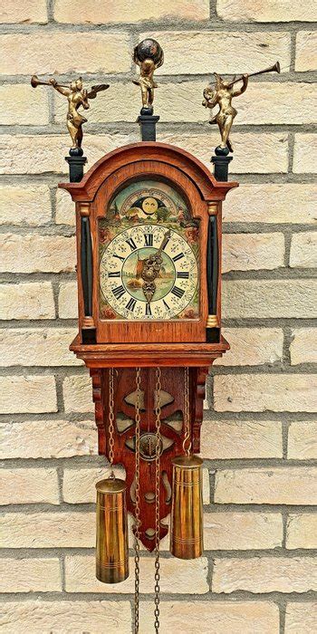 Wall Clock Jwa Wuba Wuba Brass Glass Wood Mid Th Century