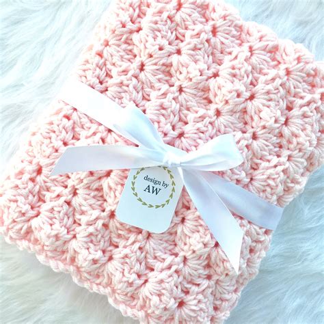 Crochet Baby Blanket Pattern Easy Shell Stitch Chunky - Etsy