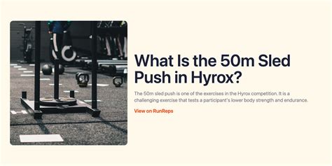 What Is The 50m Sled Push In Hyrox RunReps Running Plan Generator