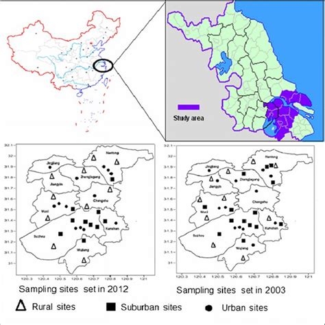 Map Of The Study Area And Sampling Sites In The Yangtze River Delta