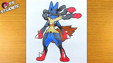 How To Draw Mega Lucario Pokemon Youtube