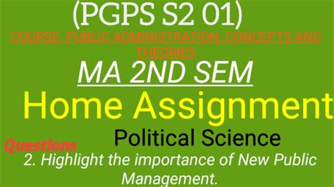 Kkhsou Ma Nd Sem Home Assignment Political Science Pgps S