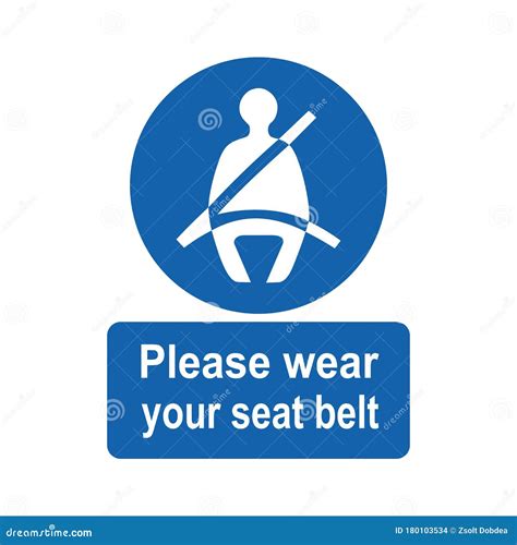 Please Wear Your Seat Belt Sign Or Symbol Vector Design Isolated On