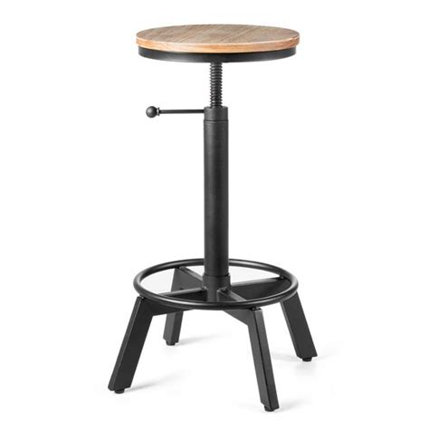 Costway Tabouret De Bar De Style Industriel Hauteur R Glable Cm