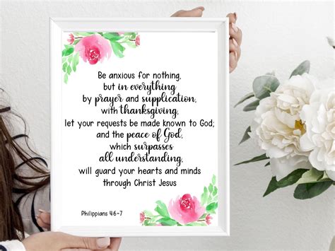 Philippians Be Anxious For Nothing Bible Verse Wall Etsy Uk