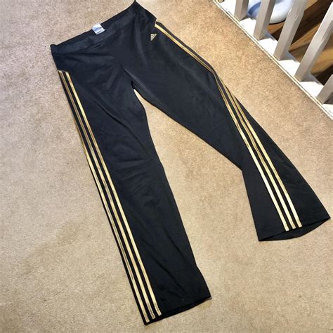 Adidas Womens Black And Gold Joggers Tracksuits Depop