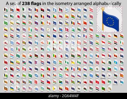 Vector Set Of All World Flags Arranged In Alphabetical Order And