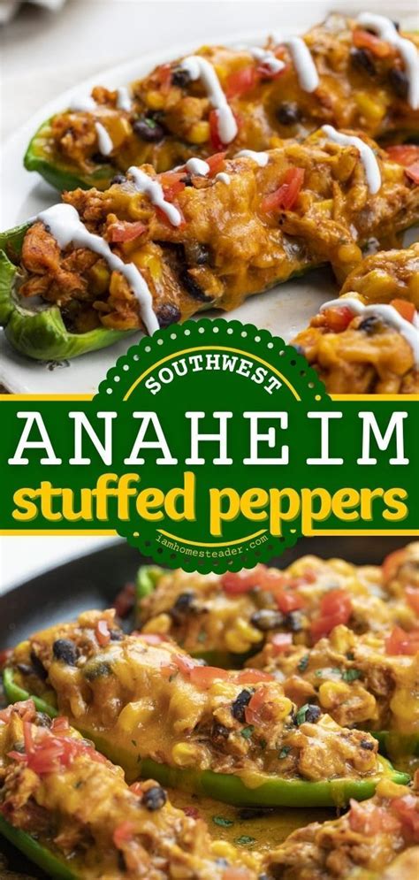 Southwest Anaheim Stuffed Peppers Receta