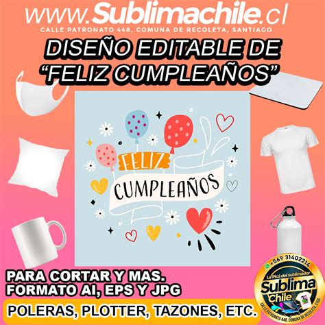 Un Dise O Editable De Feliz Cumplea Os Para Sublimar Ai Eps Y