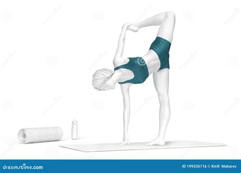 Woman In Natarajasana Or Lord Of The Dance Pose During Yoga Practice