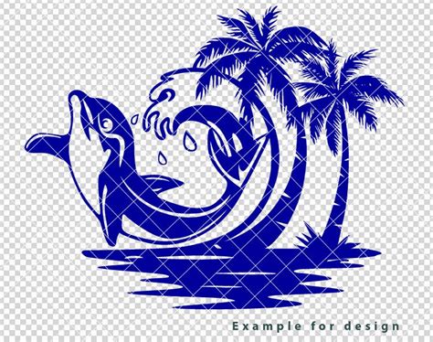 Beach Dolphin Scene Svg Beach Scene Svg Ocean Animals Svg Etsy