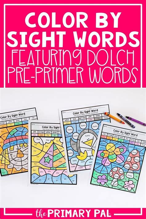 Sight Words Color By Code For Dolch Pre Primer Words