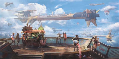 Daily Life On A High Altitude Sky Dock By Artist William Dylan Domeyer