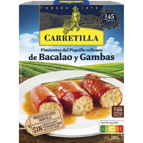 Pimientos Del Piquillo Rellenos De Bacalao Y Gambas Envase G