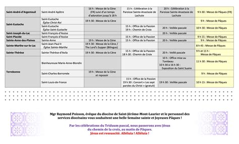 Ecdl Horaire Des C L Brations Du Triduum Pascal Dans Nos Paroisses Blog