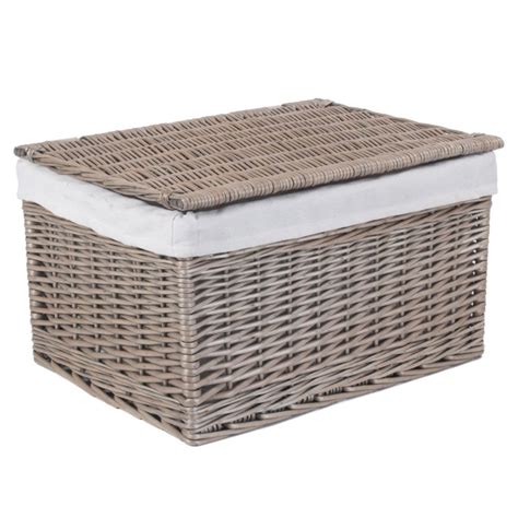 Antique Wash Lined Storage Hamper The Basket Company