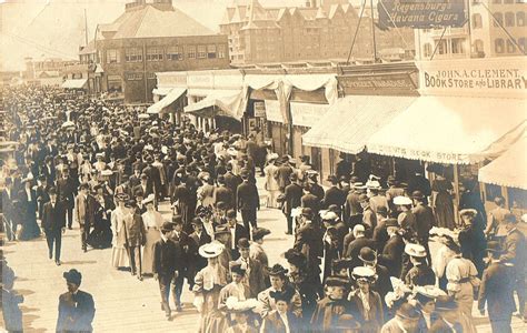 Atlantic City - A Crowed Boardwalk - c 1910 | Atlantic City | Old ...