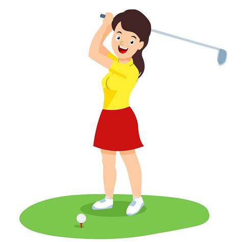 Golf Clipart - woman-playing-golf-sports-clipart - Classroom Clipart