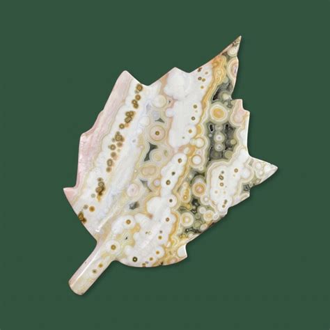 geoclassics ocean jasper leaf carving  stock
