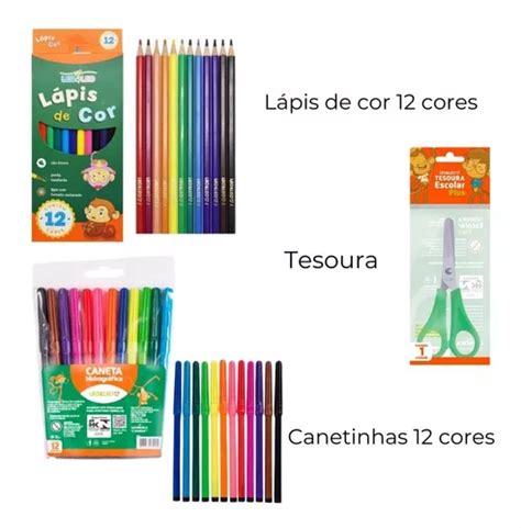 Kit Material Escolar Barato Caderno Brochur O Volta As Aulas R Em