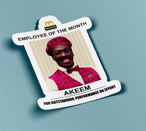 Akeem Employee Of The Month Sticker BOGO Buy One Get One Etsy