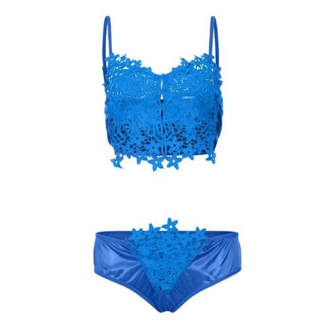 Mesdames Lingerie Sexy Soutien Gorge En Dentelle Brodé Lingerie Sexy String Ensemble Sous