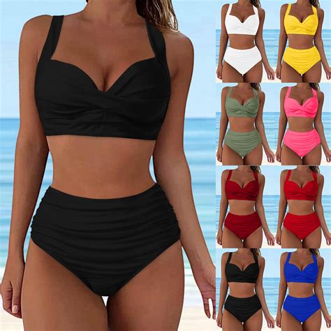 Ykohkofe Two Piece Swimsuit For Women Sexy Push Up Bikini High Waisted