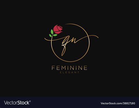 Initial Qw Feminine Logo Beauty Monogram Vector Image