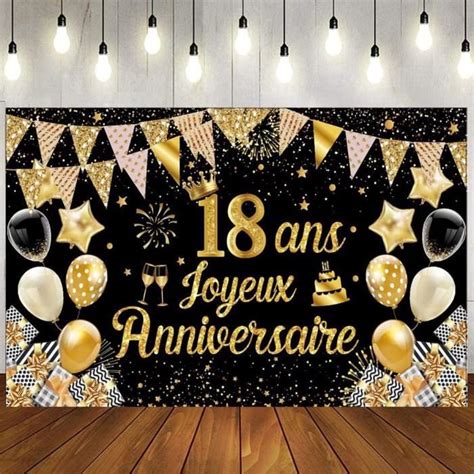 18 Ans Banderole Joyeux Anniversaire Bannière Joyeux Anniversaire 18