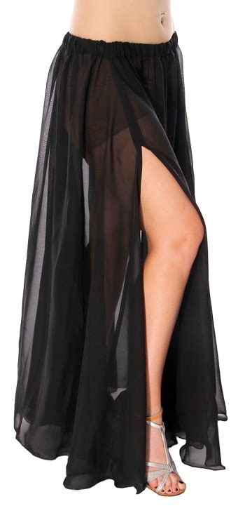 3 Panel Black Chiffon Dance Skirt At