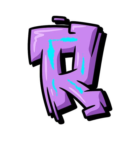 Letter R Graffiti Alphabet R Typography Purple Letter R Streetart