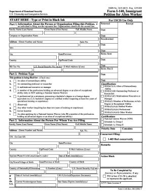 Fillable Online Form I Immigrant Petition For Alien Worker Fax