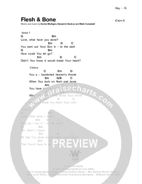 Flesh And Bone Chords Pdf We Are Messengers Praisecharts