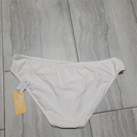 Kona Sol Swim Kona Sol Low Rise White Eyelet Bikini Bottom Size L