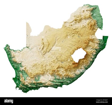 Representación Detallada En 3d De Un Mapa Sombreado De Relieve Con Ríos