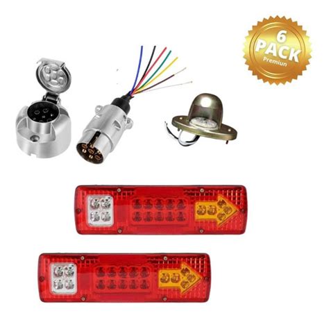 Foco Trasero Led Voltios Carro Arrastre Cable Luz Patente Cuotas