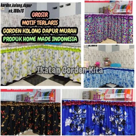 Gorden Kolong Dapur Minimalis Modern Ukuran 100 X 70 Cm Hordeng Korden