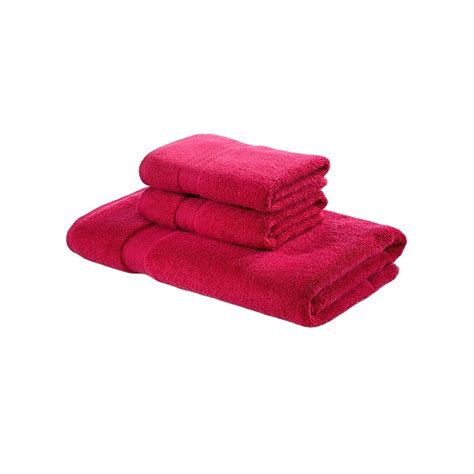 Set Of 3 100 Cotton Bath Towel Set 500 Gsm Maroon By Bianca Price