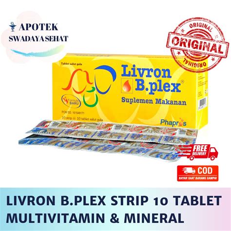 Jual LIVRON B PLEX STRIP 10 TABLET Multivitamin Dan Mineral Vitamin