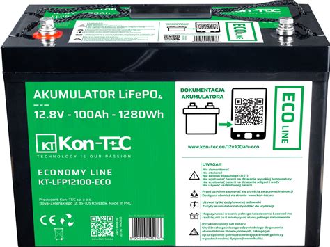 Akumulator LIFEPO4 12V 100Ah KON TEC ECO AkumulatoryExpert Pl