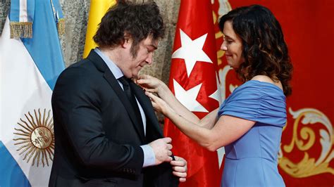 Javier Milei Durante La Entrega De La Medalla Internacional De Madrid