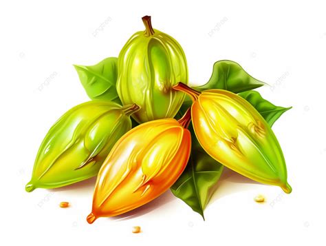 Manojo De Vainas De Cacao Verdes Y Amarillas PNG Dibujo Para Colorear