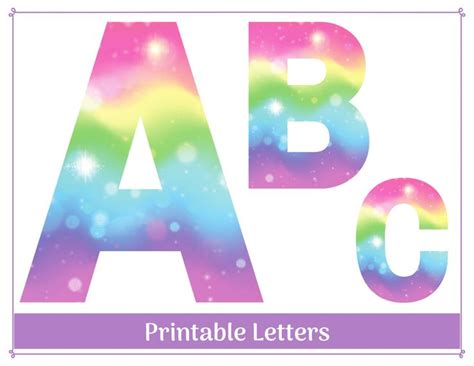 Rainbow Unicorn Alphabet Letters A Z Numbers 0 9 Banner Bulletin