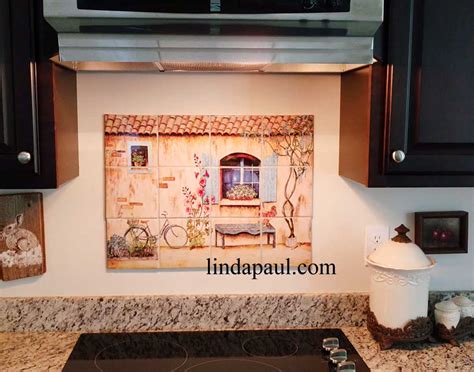 French Country Kitchen Backsplash Tiles Wall Murals