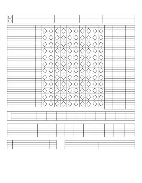 Blank Baseball Score Card Free Download