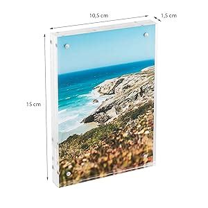 HMF 46972 Cadre photo magnétique En verre acrylique Transparent