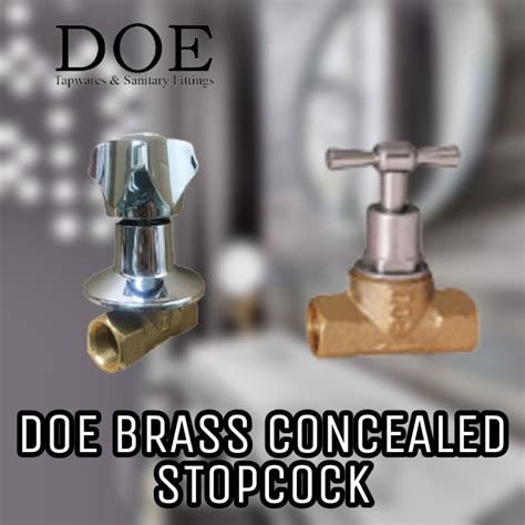 Original Doe De De A De B Brass Concealed Stopcock Doe