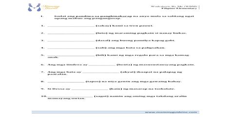 Bahagi Ng Paaralan Worksheet Grade 1