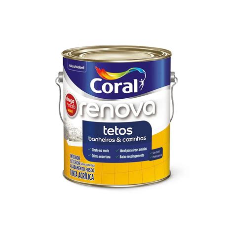 Tinta Acr Lica Renova Tetos Banheiros E Cozinhas Litros Branco